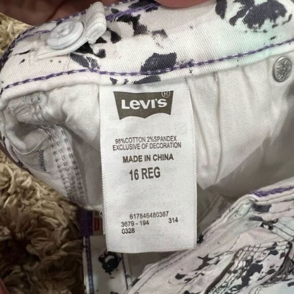 ‼️ NWT Levis denim lagging watercolor print kids size 10,16 reg - Picture 7 of 9